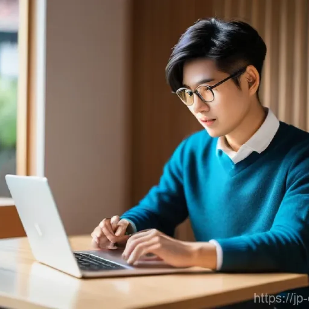 디지털 학습의 경제적 영향 - **Prompt:** A vibrant, sunlit image of a young Japanese professional (20s-30s, gender-neutral) deepl...