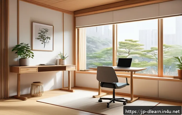 디지털 학습의 성공적인 운영 - A modern, minimalist study room designed for digital learning, featuring a sleek desk with a high-pe...